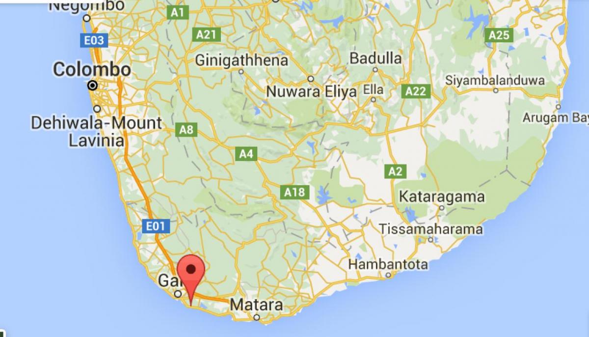  地図の南西スリランカ