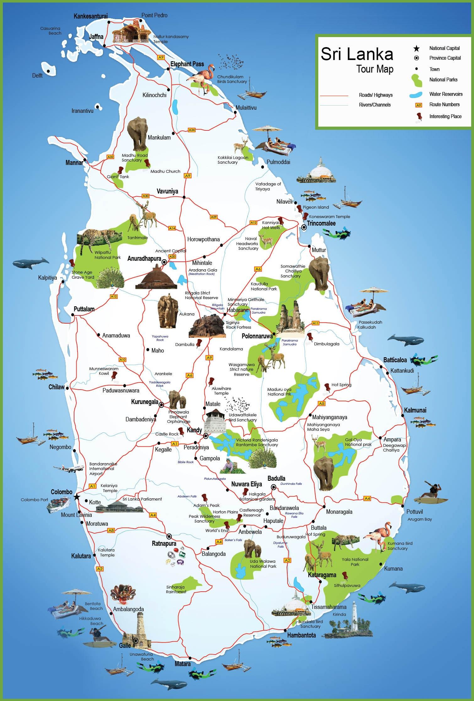 スリランカ旅行地図 観光地スリランカの地図 南アジア アジア