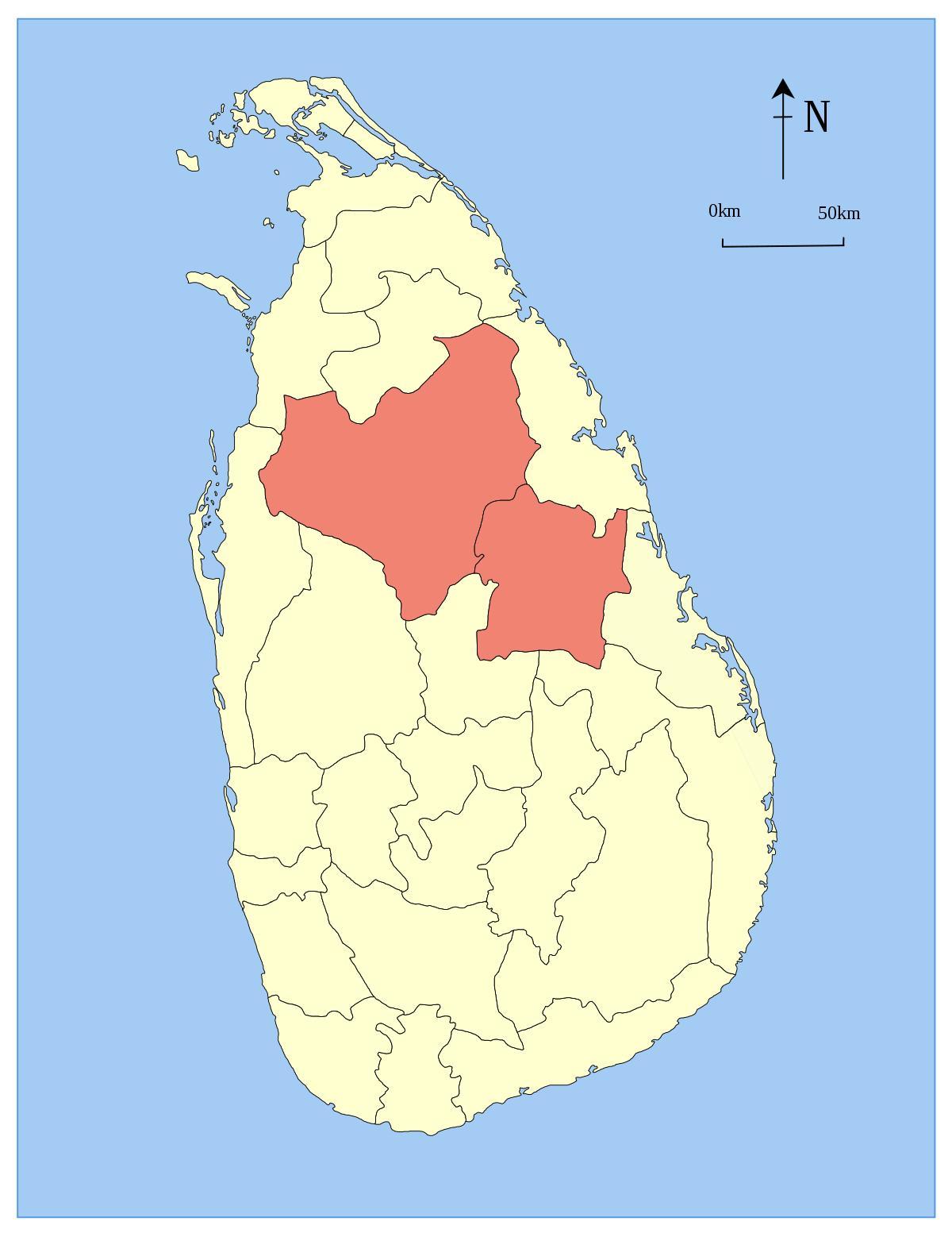 スリランカ中部州地図 中央省スリランカの地図 南アジア アジア