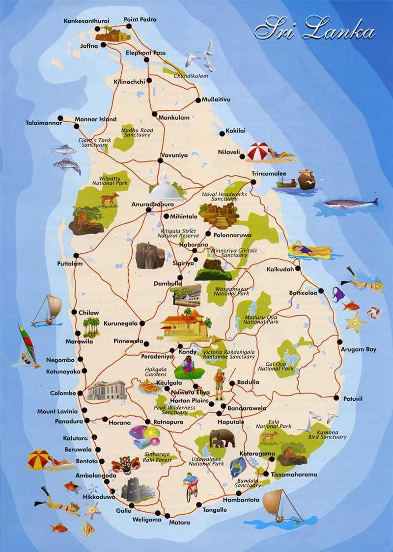 スリランカの島の地図