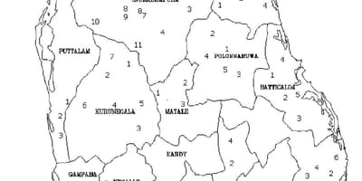 地図のスリランカでの地図は白黒