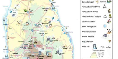 地図のスリランカに地図情報