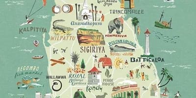 地図のスリランカの地図ポスター