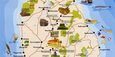 スリランカの島の地図