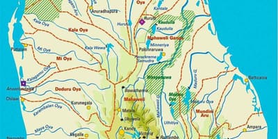地図のスリランカ地理学