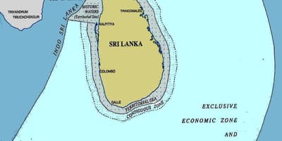 地図のスリランカ海