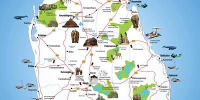 観光地スリランカの地図