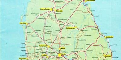スリランカの道路地図