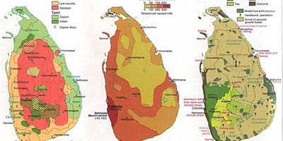 地図のスリランカの農業