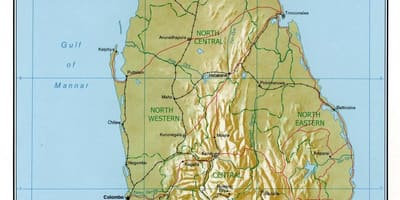 地図のスリランカの道キロ