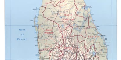 地図のスリランカの都市