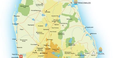 地図のスリランカーポート
