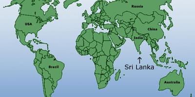 世界地図スリランカ