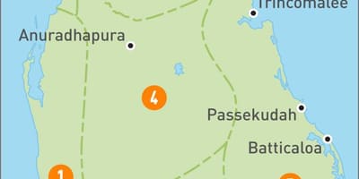地図のスリランカ地域