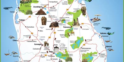 観光地スリランカの地図