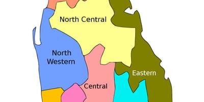 地図のスリランカ東海岸