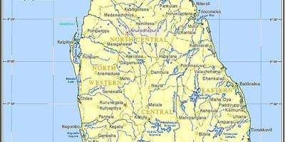 スリランカの鉄道ネットワークの地図