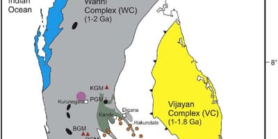 地図の鉱物（スリランカ