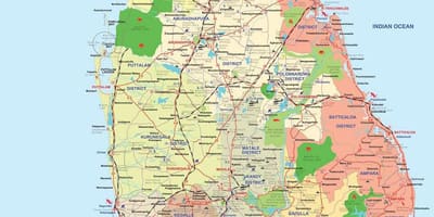 スリランカampara地区の地図