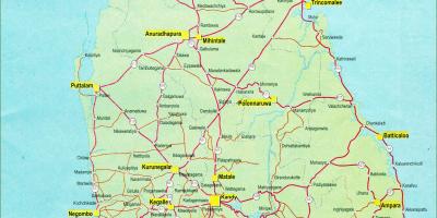地図のスリランカの地図距離